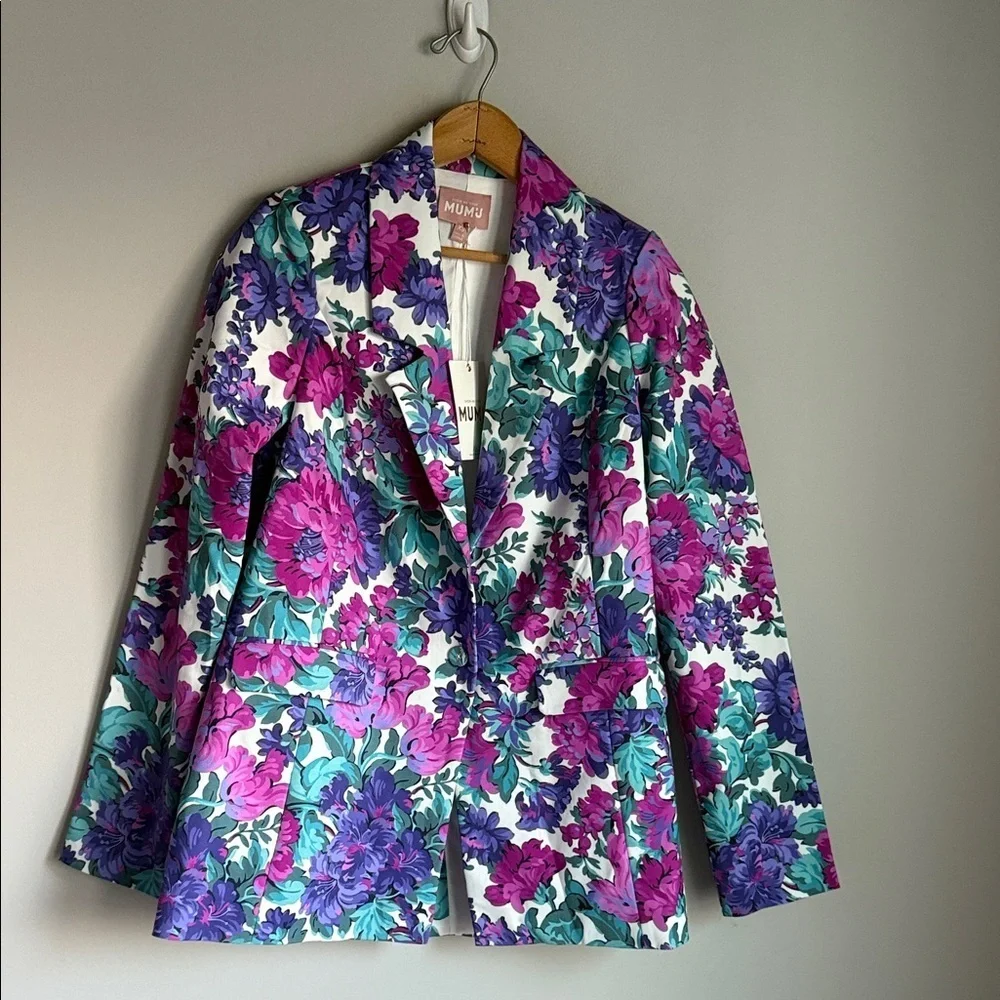 NEW Show Me Your Mumu Ezra Blazer in the Magenta Blooms floral print XS - Picture 2 of 9
